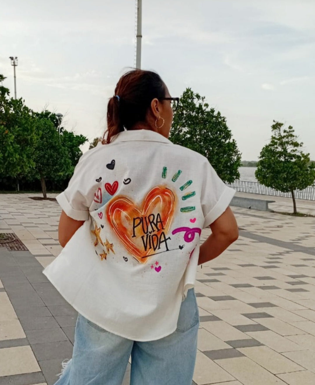 Premium hand-painted Linen shirt